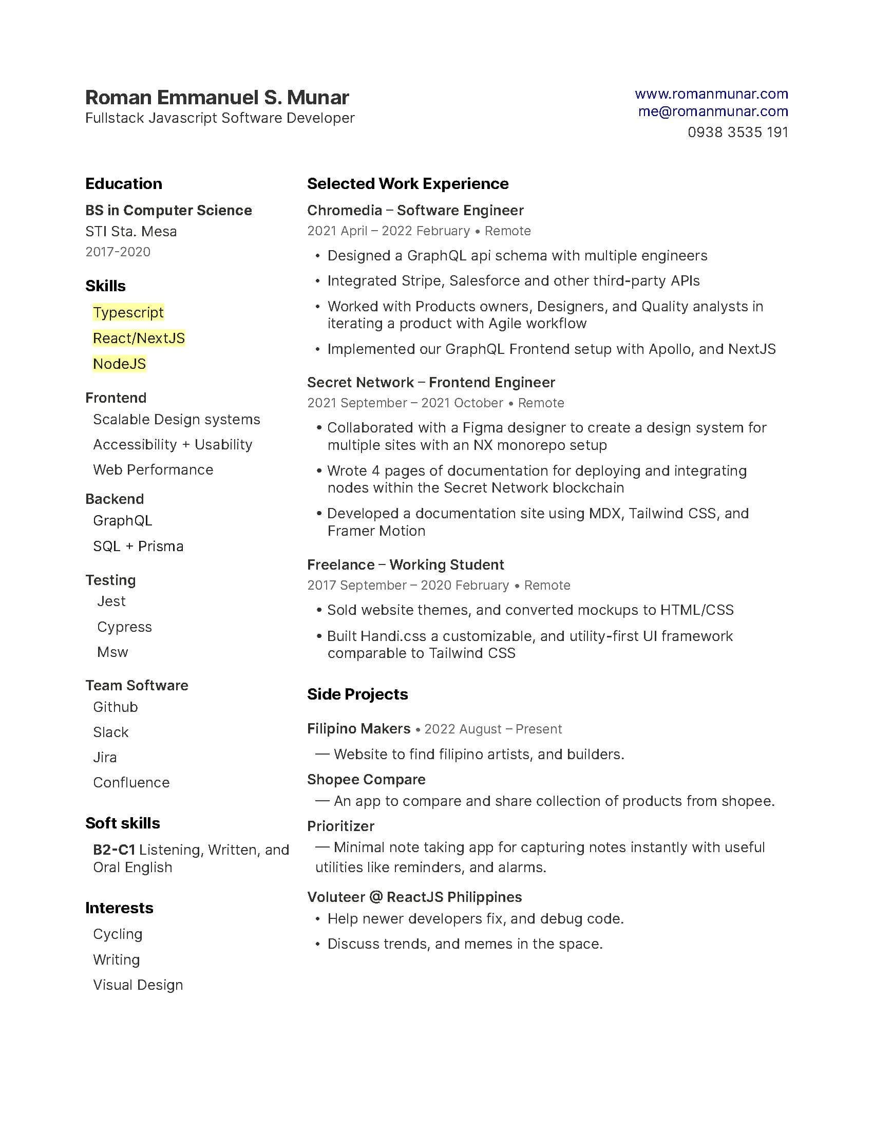 My resume